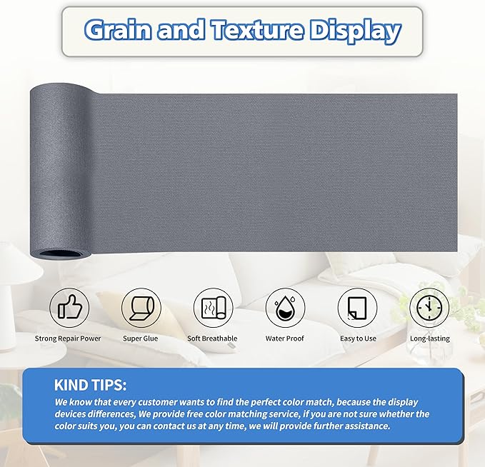 KING MOUNTAIN Canvas Repair Tape,Outdoor Gear Patch, 4×63 Inches,Waterproof,Self-Adhesive for Repairing Boat Covers,Sun Shades,Sofas,Tents,Lounge Chairs,Awnings (Grey-1)