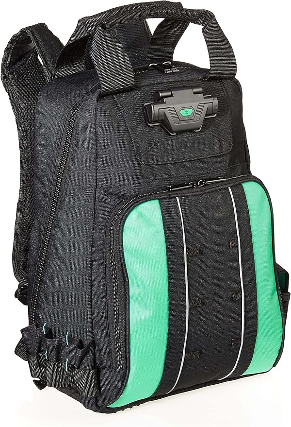 Amazon Basics Tool Backpack, Lighted Bag, Black, 55 Pockets (Previously Denali Brand)