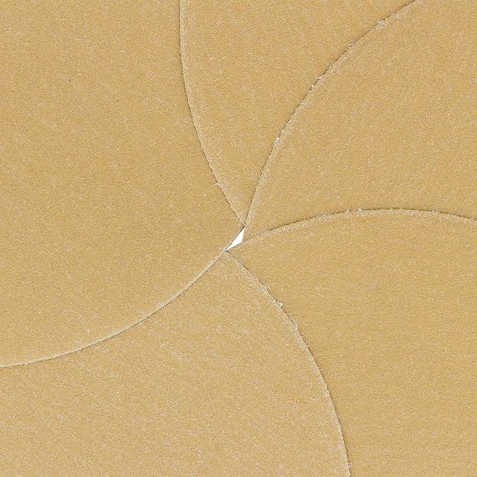 Dura-Gold Premium 180 Grit 6" Gold Sandpaper Discs, No Hole Pattern Dustless, Box of 50, Hook & Loop Backing for DA Sander, Finishing Coarse Sanding Abrasive Automotive Paint, Woodworking Wood, Metal