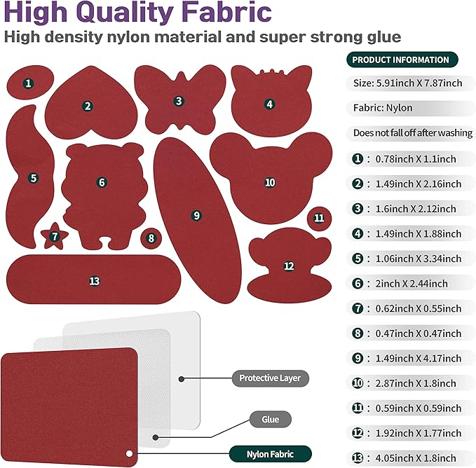 Azobur Nylon Repair Patches Self Adhesive Vinyl Outdoor Camping Gear Repair Kit,Waterproof Fabric Repair Patches for Down Jacket, Tent, Sleeping Bag (15x20cm）