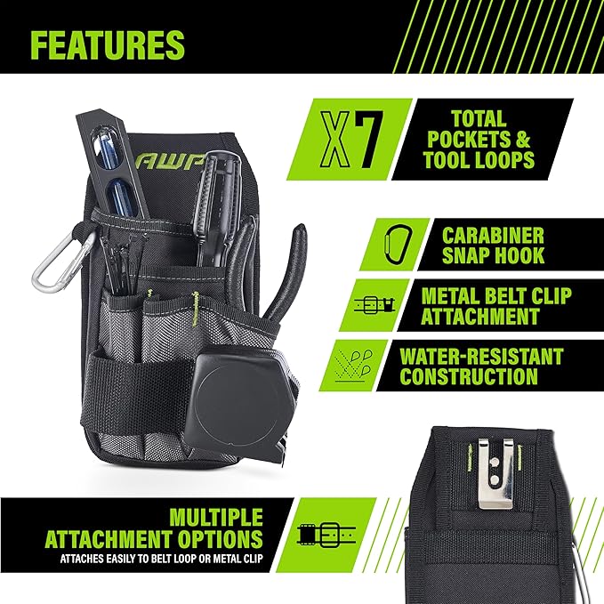 AWP Tool Pouch, Electrician Tool Pouch, Premium, Professional Multi-Pocket Organizer