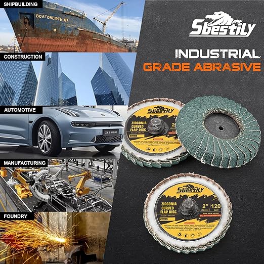 10PCS 120 Grit Curved Flap Disc 2 Inch Roll Lock Quick Change Sanding Discs 1pcs 1/4" Holder Surface Grinding Disc for Die Grinder Metal Surface Grind Burr Finish Weld Rust Paint Removal