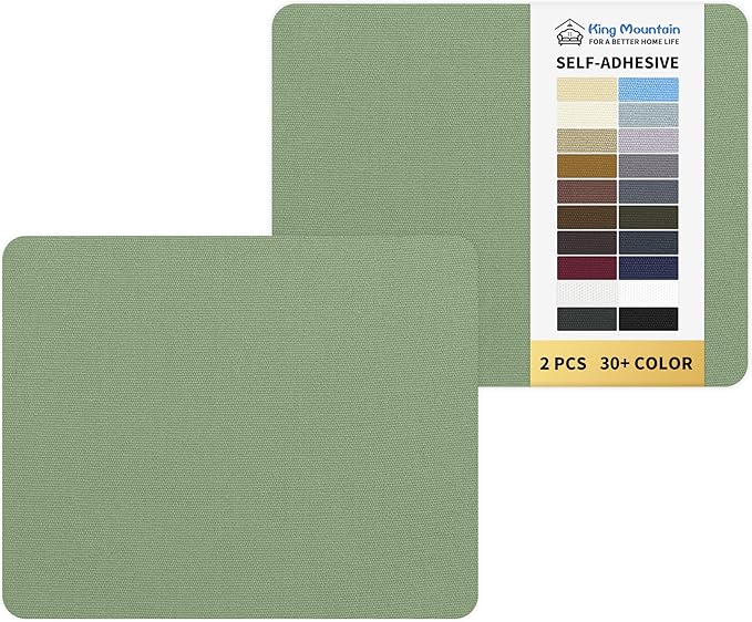 KING MOUNTAIN Canvas Repair Patch 9 x11 Inch 2 Pcs Self-Adhesive Waterproof Fabric Patch for Sofas, Tents, Furniture,Tote Bags, Car Seats (Grass Green)