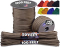 BORED? PARACORD! 550 lb Paracord - Ideal for Crafting, Camping, DIY Projects, Active & Military Outdoors - Strong Survival Rope - Tactical Parachute Cord Type III - Gold 50 Feet
