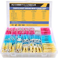 haisstronica 260PCS Heat Shrink Wire Connectors - Marine Grade AWG 26-10 Tinned Red Copper Crimper Terminals, Waterproof Butt Ring Fork Splice Connectors, 4 Colors, 19 Sizes