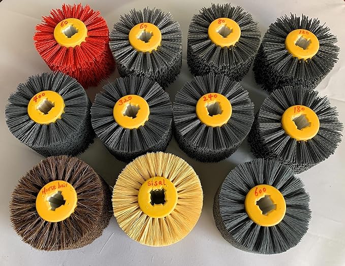 SIGNI Abrasive Nylon Drawing Wheel Drum Burnishing Polishing Brush for Wooden Furniture Floor Polishing 120X100mm 80 Grit 1pack
