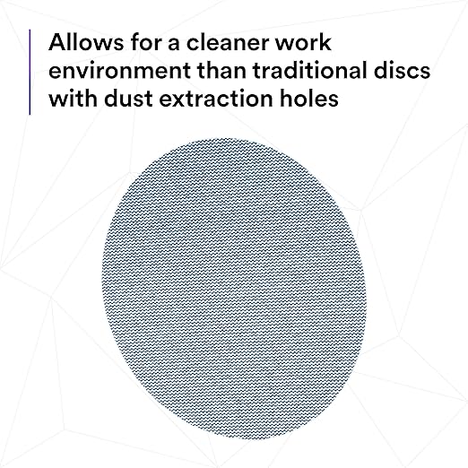 3M Xtract Net Disc 310W, 220+, 5 in, Die 500X, Pack of 50 Hook and Loop Sanding Discs, Virtually Dust-Free, Value Option for Metal, Wood, Composites, Stock Removal, and Fine Finishing