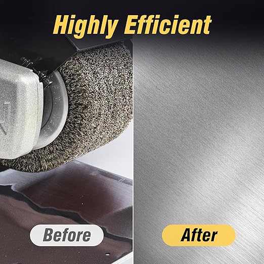 4.7" x 4" Stainless Steel Wire Drawing Wheel, Wire Brush Drum Surface Conditioning Tool, Metal Polishing Wheel for Metal Surface Polishing Grinding Removing Rust-3/4 Quad Keyway
