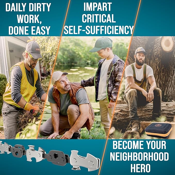 High Limb Rope Saw 53 In Chain Only - Zero Effort 360 Rope Chain Saw - Sharp Manual Tree Limb Cutter - Hand Chainsaw - Fast and Easy Pocket Chainsaw