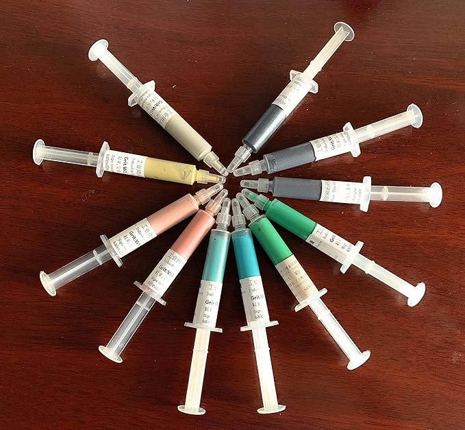 SIGNI 11Pcs Diamond Polishing Compound Lapping Paste Syringes 0.5 to 40 Micron 5 Gram for Polishing Metal and Jewelry (Oil Based)