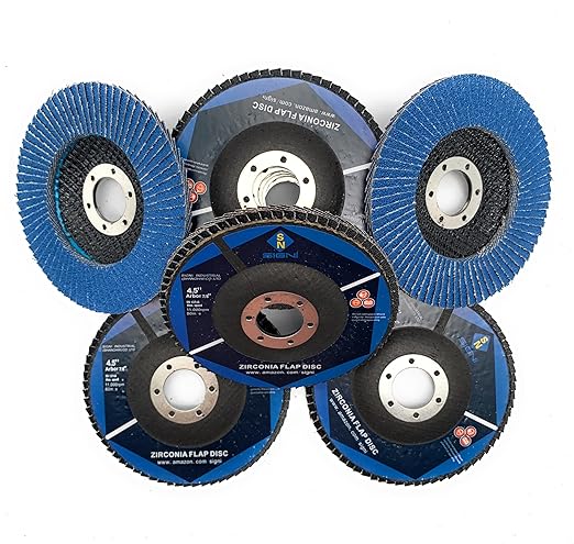 SIGNI 4" x 5/8" Premium Zirconia Flap Discs T27 10-Pack (4.5 inch T27 80#)