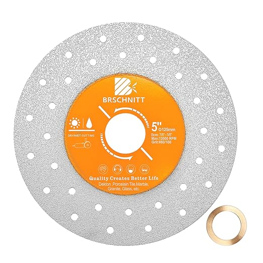 Rock Slab Grinding Disc - 5 inch Glass Cutter Disc, Granite Cutting Disc, Diamond Grinder Wheel for Rock Slab, Stone, Tile, Marble, Granite, Glass Diamond Cutting Discs