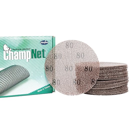 Mesh 5 inch 6 inch Sanding Discs 35PCS Hook and Loop Sanding Discs, Dust-Free, Ideal for Metal, Wood, Composites, Stock Removal, and Fine Finishing (5in, 80 Grit)