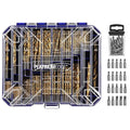 276pc Titanium Twist Drill Bit Set with S2 Bits 135° Tip High Speed Steel, Size from 1/16" up to 1/2", Ideal in Wood Cast Iron Aluminum Alloy Plastic Fiberglass, Clear Lid Case
