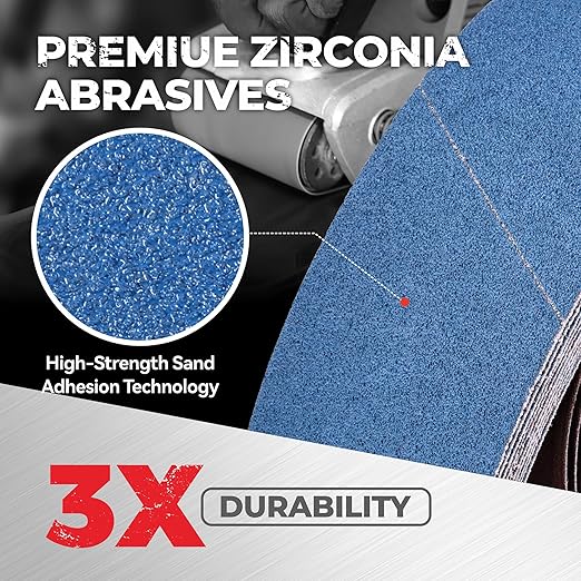 3 x 21 Inch Zirconia Sanding Belts, 20Pcs 5 Each of 40/60/80/120 Assorted Grits, Belt Sander Sanding Belt for Knife Blade Sharpening, Metal Polishing, Derusting, Woodworking