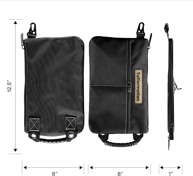 Small Tool Pouch, Tool Bag Organizer with Zipper. Small Tool Bag with Multiple Compartments. Perfect Tool Pouch Bags for Men Women Electricians & Others.