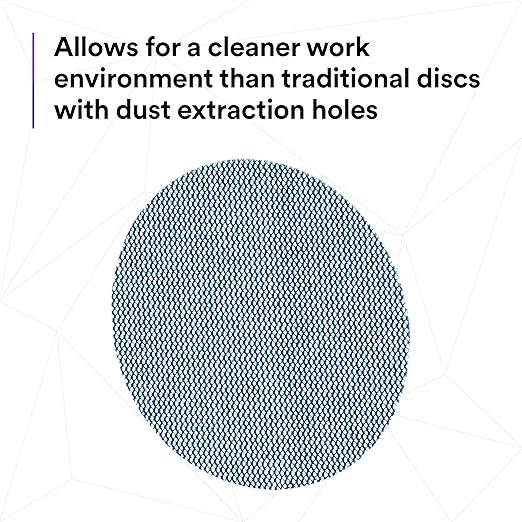3M Xtract Net Disc 310W, 320+, 8 in, Die 800L, Pack of 50 Hook and Loop Sanding Discs, Virtually Dust-Free, Value Option for Metal, Wood, Composites, Stock Removal, and Fine Finishing