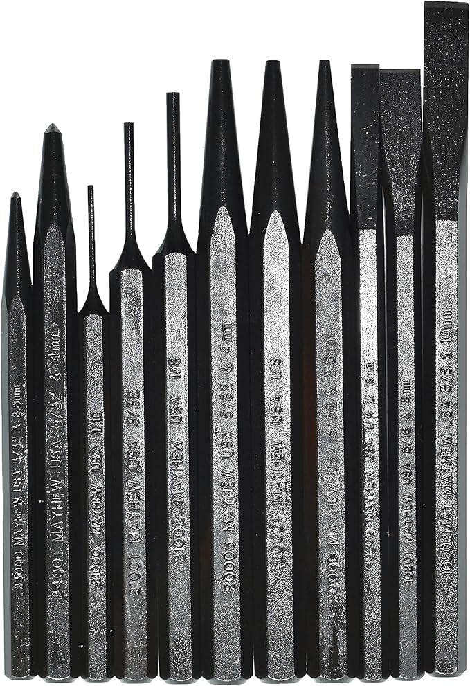 Mayhew Pro 61411 Punch and Chisel Set, 11-Piece