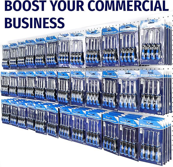 unp POETISKE Pegboard Hooks 0.204'' Diameter 8 inch Silver Metal Ball Ending Garden Tool Organizer Fits 1/4’’ Pegboard Garage Wall Hooks 50PCS