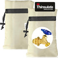 Enlarge Outdoor Faucet Cover for Winter Freeze Protection, 3M Thinsulate, 10"H x 6.3"W Hose Bib for Wall Taps Outside, Waterproof & Frost Free Insulated Spigot, 2 Pcs Faucet Socks - Sand