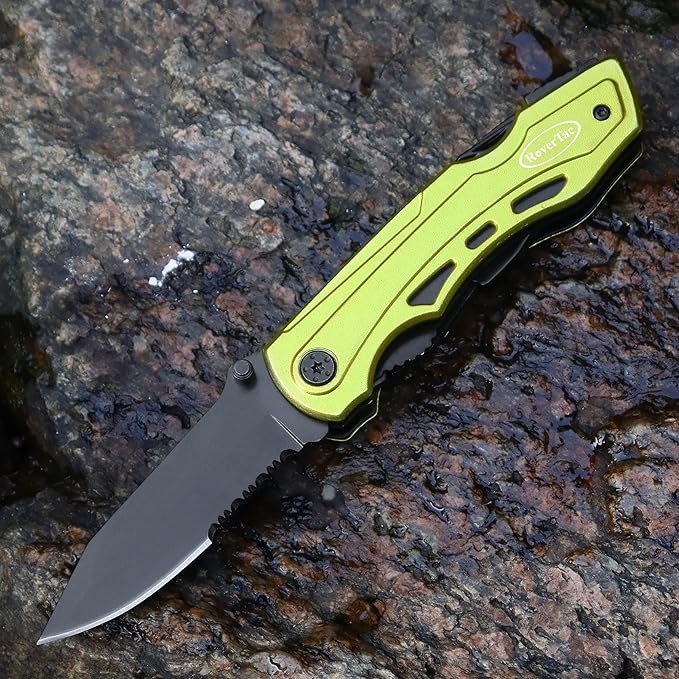RoverTac 15-in-1 Multitool Knife – Gifts for Men, Dad, Husband – Folding Knife with Screwdrivers, Pliers, Saw – Camping Gear for Hiking, Survival, DIY, Great for Valentine, Birthdays, Father’s Day