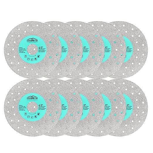 Rock Slab Grinding Disc - 4.5 inch Glass Cutter Disc (10pcs), Granite Cutting Blade, Diamond Grinder Wheel for Rock Slab, Stone, Tile, Marble, Granite, Glass Diamond Saw Blades
