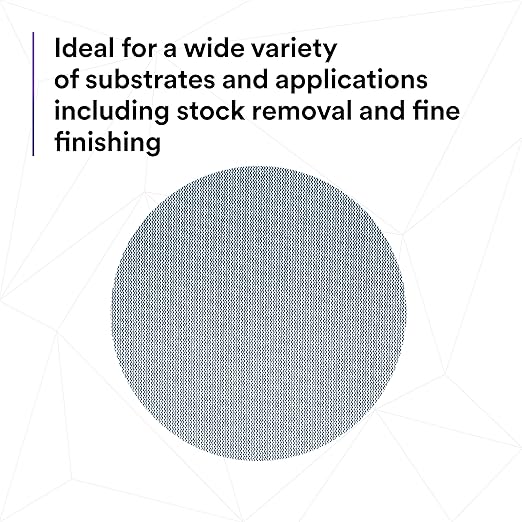 3M Xtract Net Disc 310W, 320+, 6 in, Die 600Z, Pack of 50 Hook and Loop Sanding Discs, Virtually Dust-Free, Value Option for Metal, Wood, Composites, Stock Removal, and Fine Finishing