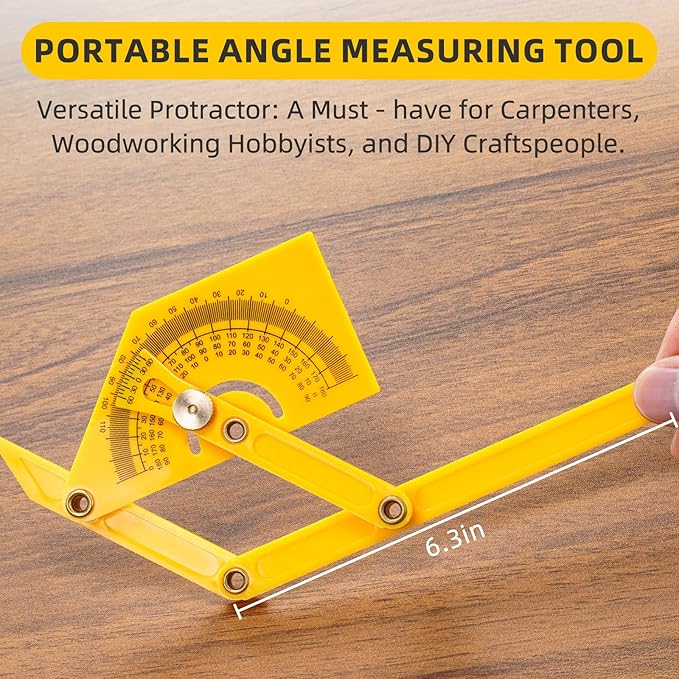 2 Pcs Protractor Angle Finders, Adjustable Protractors 0°-180° with Locking Nut(for Exterior, Interior, Bevel Angles), Portable Angle Measurement Tools for Carpenters & Woodworking Hobbyists & DIYer