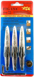 FTG USA Countersink Drill Bit Set for Wood with Tapered Drill Bit 3 Pc #10 (3/16")