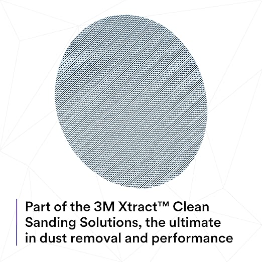 3M Xtract Net Disc 310W, 220+, 5 in, Die 500X, Pack of 50 Hook and Loop Sanding Discs, Virtually Dust-Free, Value Option for Metal, Wood, Composites, Stock Removal, and Fine Finishing