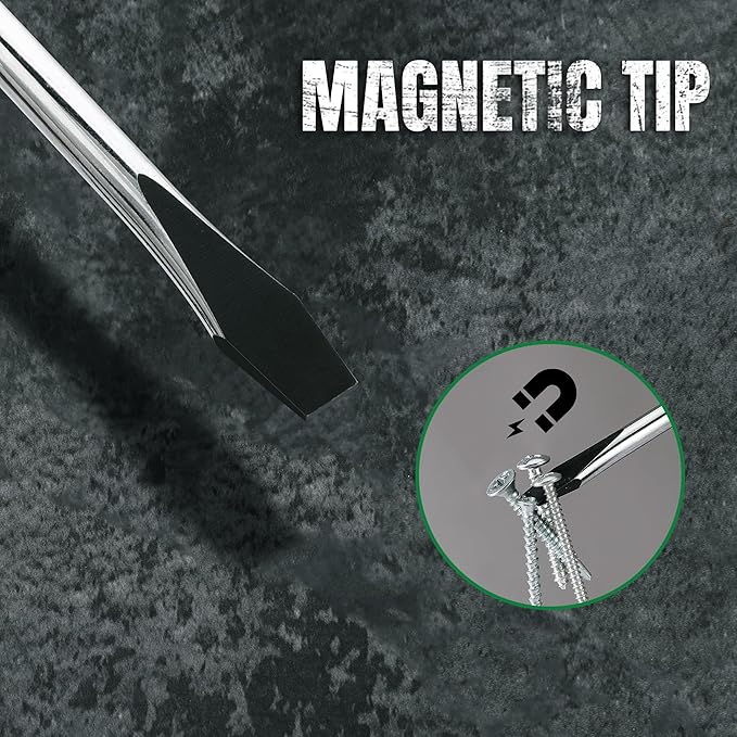 SK 6-Piece Magnetic Screwdriver Set, S2 Steel, 3 Slotted & 3 Phillips Screwdrivers, SureGrip Handle