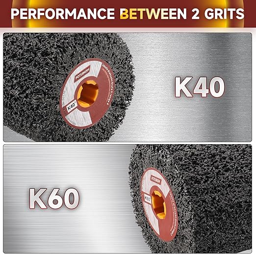 Abrasive Drawing Wheel Surface Conditioning Tool 60 Grit 120 x 100 x 19 mm Wire Drawing Burnishing Polishing Wheel for Wood Metal Surface Polishing 4.7"x 4"