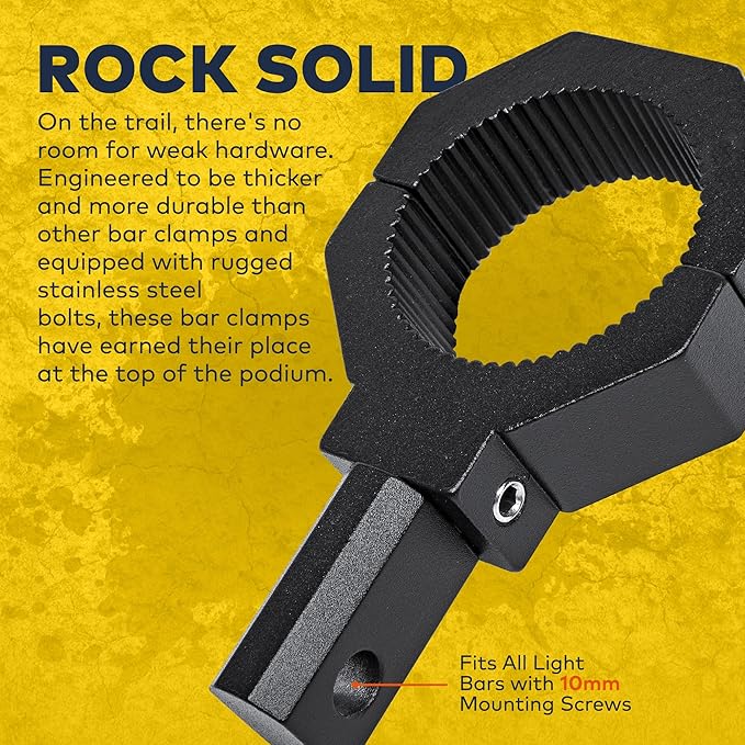 Off-Road ATV UTV Light Bar Mount Mounting Bracket Bar Clamp Kit [1"/1.5"/1.75"/2" Inch] [360-Degree] [2 x Stud Size] [Aluminium] [1 Unit] Bull Bar Roll Bar Clamp Roll Cage Clamps Mount For ATV UTV