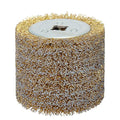 120x100mm Copper Plated Steel Wire Brush Wheel Surface Conditioning Tool 4.7" x 4" with 3/4" Quad Keyway for Surface Finishing of Stainless Steel, Aluminum, Metal and Wood (0.5 Wire)