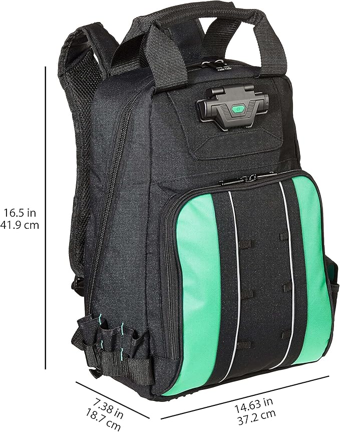 Amazon Basics Tool Backpack, Lighted Bag, Black, 55 Pockets (Previously Denali Brand)
