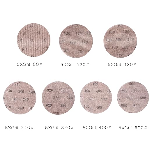 Mesh 5 inch 6 inch Sanding Discs 35PCS Hook and Loop Sanding Discs, Dust-Free, Ideal for Metal, Wood, Composites, Stock Removal, and Fine Finishing (5in, Assorted Grits)
