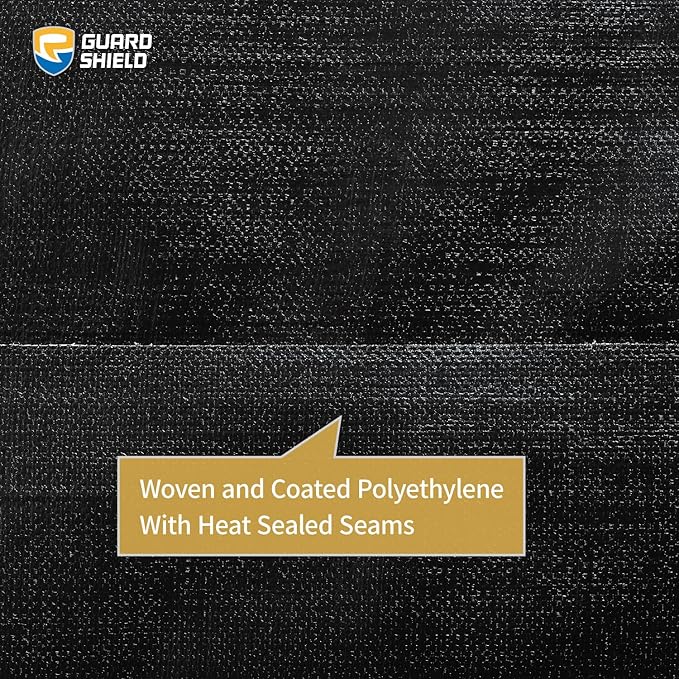 GUARD SHIELD Super Heavy Duty Black/Silver Ploy Tarp Cover 10x10 Feet Waterproof Tarps 16mil Thick UV and Tear Resistant Tarpualin