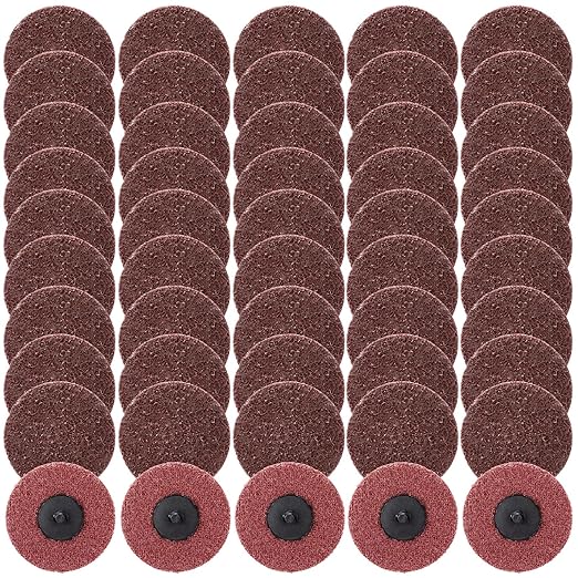 50 Pcs 3 Inch Sanding Discs Quick Change Sanding Discs Nylon Surface Conditioning Grinder Wheels for Angle Grinder, Stock and Rust Removal, Grinding, Deburring(Red)
