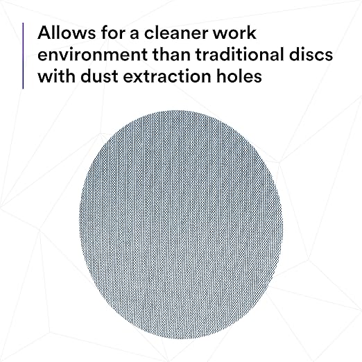 3M Xtract Net Disc 310W, 150+, 6 in, Die 600Z, Pack of 50 Hook and Loop Sanding Discs, Virtually Dust-Free, Value Option for Metal, Wood, Composites, Stock Removal, and Fine Finishing