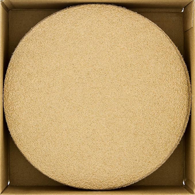 Dura-Gold Premium 40 Grit 6" Gold Sandpaper Discs, No Hole Pattern Dustless, Box of 25, Hook & Loop Backing for DA Sander, Finishing Coarse Sanding Abrasive Automotive Paint, Woodworking Wood, Metal