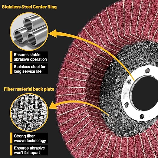 10Pcs 240 Grit Scour Flap Disc 4 1/2 Inch Coarse Polishing Grinding Wheel for Metal Stainless Steel Angle Grinder Scouring Pads Scuff Sanding Discs Paint Rust Remover