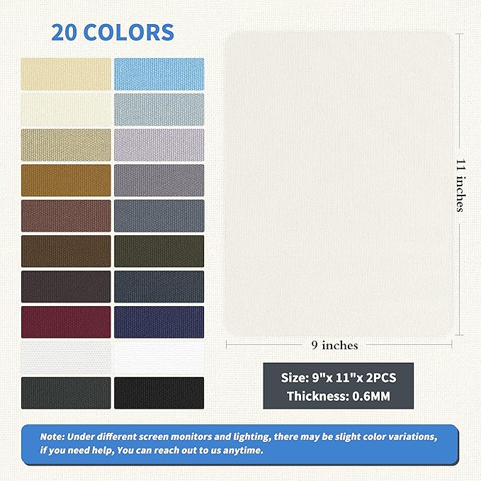 KING MOUNTAIN Canvas Repair Patch 9 x11 Inch 4 Pcs Self-Adhesive Waterproof Fabric Patch for Sofas, Tents, Furniture,Tote Bags, Car Seats (Off White)