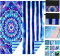2 Pack Microfiber Beach Towel Oversized 71"x32" Sand Free Quick Dry Absorbent Lightweight Thin , Compact Towels for Travel Swimming Pool Yoga Gym Camping Beach Accessories Vacation Essentials Gift