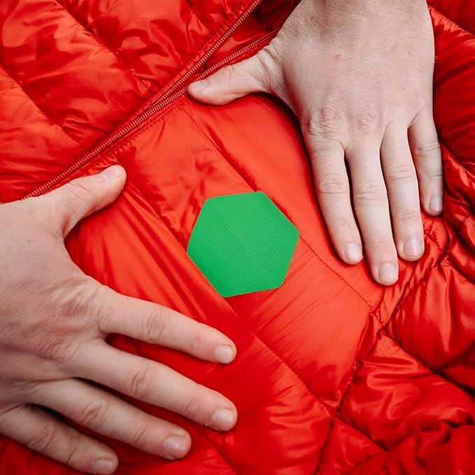 GEAR AID Tenacious Tape Hex 2.5” and 1.5” Repair Patches, Peel-and-Stick to Fix Holes and Burns in Down Jackets, Rain Gear, Tents, Tarps and More