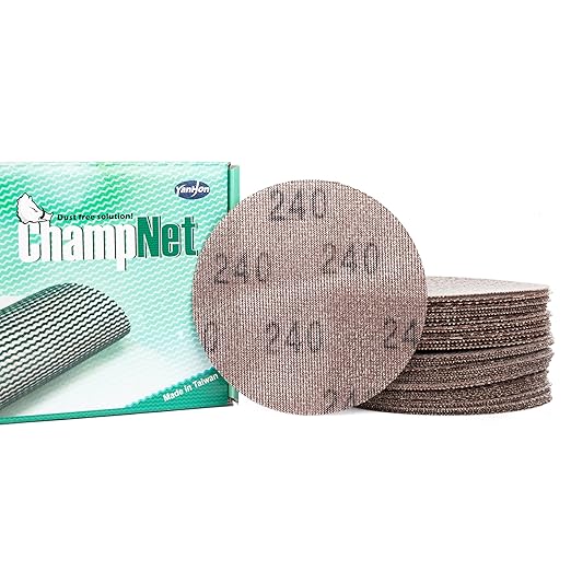 Mesh 5 inch 6 inch Sanding Discs 35PCS Hook and Loop Sanding Discs, Dust-Free, Ideal for Metal, Wood, Composites, Stock Removal, and Fine Finishing (6in, 240 Grit)
