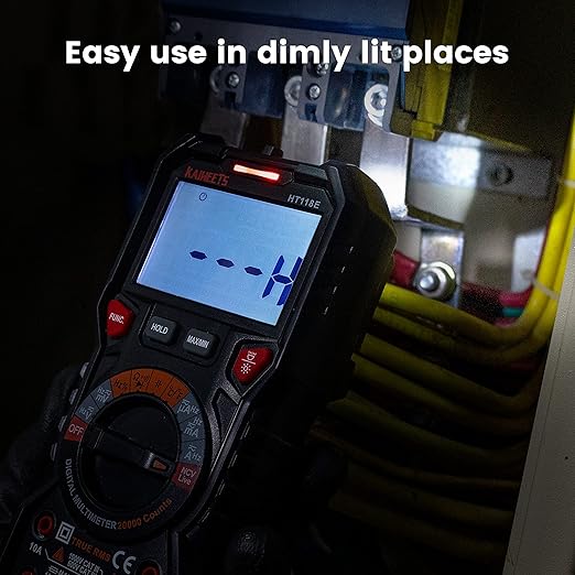 KAIWEETS HT118E Digital Multimeter TRMS 20000 Counts with Higher Resolution Auto-Ranging Voltmeter Accurately Measures Voltage Current Resistance Diodes Continuity Duty-Cycle Capacitance Temperature