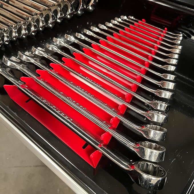 16-Tool Standard Wrench Organizer (Red x 1)
