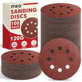 JTIEO 5 Inch Sanding Discs – 100 PCS 120 Grit Sandpaper Assortment, Hook & Loop Orbital Sander Pads, Round Sanding Pads for Random Orbital Sanders