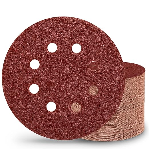 100 PCS 60 Grit 5 Inch Sanding Discs, Hook and Loop Sandpaper for Random Orbital Sander