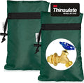 Enlarge Outdoor Faucet Cover for Winter Freeze Protection, 3M Thinsulate, 10"H x 6.3"W Hose Bib Covers for Wall Taps Outside, Waterproof & Frost Free Insulated Spigot Cover, 2 Pcs Faucet Socks - Green